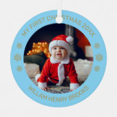 Custom Photo Metal Circle Christmas Ornament (Voorkant)
