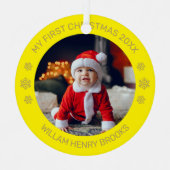 Custom Photo Metal Circle Christmas Ornament (Voorkant)