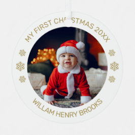 Custom Photo Metal Circle Christmas Ornament