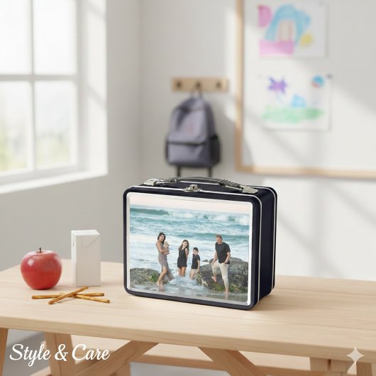 Custom Photo Metal Lunch Box with Personalized Des