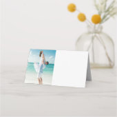 Custom Photo Modern Beach Wedding Plaatskaartje (Voorkant)