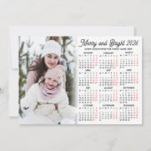 Custom Photo Modern Holiday 2026 Calendar Card Feestdagenkaart (Voorkant)