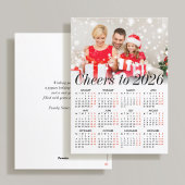 Custom Photo Modern Holiday 2026 Calendar Card Feestdagenkaart