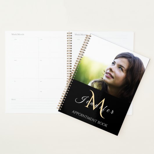 Custom Photo Monogram Appointment Monthly Daily Planner (Display)