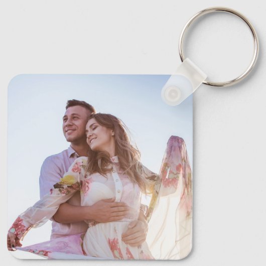 Custom Photo Monogram Sleutelhanger (Achterkant)