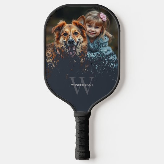 Custom Photo Monogrammed Pickleball Paddle (Voorkant)
