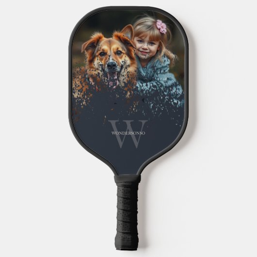 Custom Photo Monogrammed Pickleball Paddle (Achterkant)