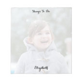 Custom Photo Monogrammed Things To Do List Notepad Notitieblok (Voorkant)
