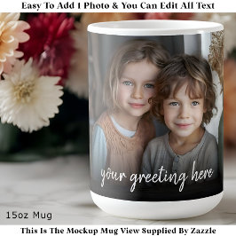 Custom Photo Mug Family, Modern One Photo Easy Koffiemok