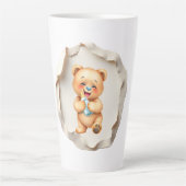 Custom Photo Mug with Modern Abstract Background Latte Mok (Voorkant)