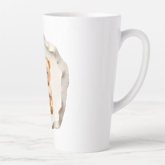 Custom Photo Mug with Modern Abstract Background Latte Mok (Rechts)