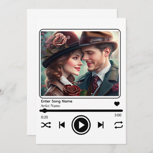 Custom Photo Music Player Kaart (Voorkant / Achterkant)