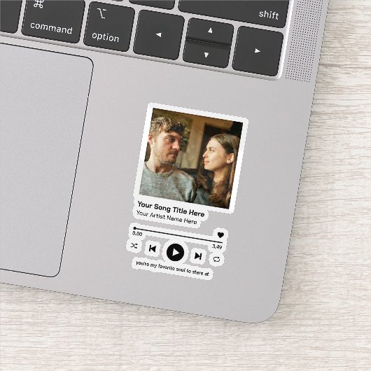 Custom Photo Music Player Personalized Song Gift Sticker (Detail)