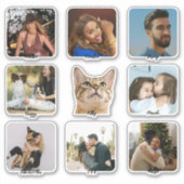 Custom Photo Name Advent Calendar Stickers -9 Pack (Voorkant)