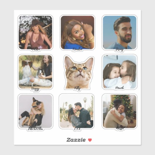 Custom Photo Name Advent Calendar Stickers -9 Pack (Vel)