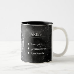 Custom Photo & Name Aries Zodiac Coffee Mug Tweekleurige Koffiemok