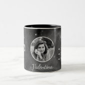 Custom Photo & Name Aries Zodiac Coffee Mug Tweekleurige Koffiemok (Center)