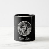 Custom Photo & Name Aries Zodiac Traits Mug Tweekleurige Koffiemok (Center)
