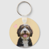 Custom Photo & Name Bernedoodle Mom Keychain Gift (Achterkant)