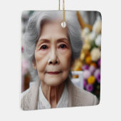 Custom Photo Name Dates Bible Remembrance Memorial Keramisch Ornament (Rechts)