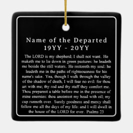 Custom Photo Name Dates Bible Remembrance Memorial Keramisch Ornament