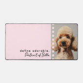 Custom Photo Name Funny Dog Quote Pastel Pink Bureaumat (Voorkant)