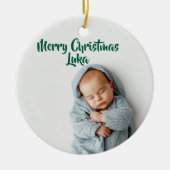 Custom Photo & Name Holiday Christmas Ornament (Voorkant)