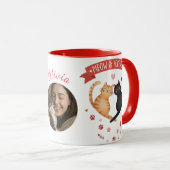 Custom Photo & Name Valentine's Cat Mom Gift Mok (Voorkant rechts)