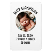 custom photo newborn baby announcement magneet (Verticaal)