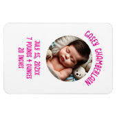 custom photo newborn baby announcement magneet (Horizontaal)