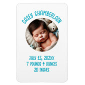 custom photo newborn baby announcement magneet (Verticaal)