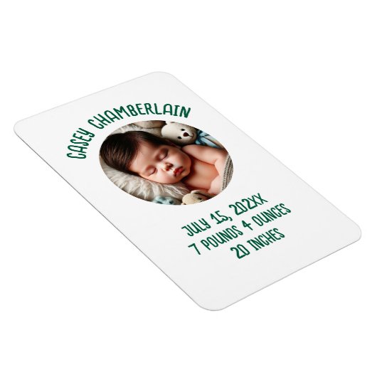 custom photo newborn baby announcement magneet (Rechterzijde)