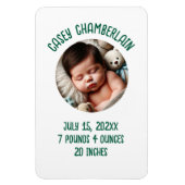 custom photo newborn baby announcement magneet (Verticaal)