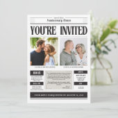 Custom photo newspaper anniversary kaart (Staand voorkant)