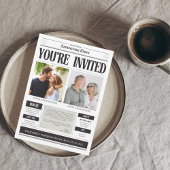 Custom photo newspaper anniversary kaart