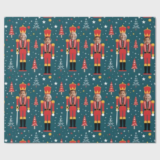 custom photo nutcracker Wrapping Paper - 2 images Cadeaupapier (Vlak)