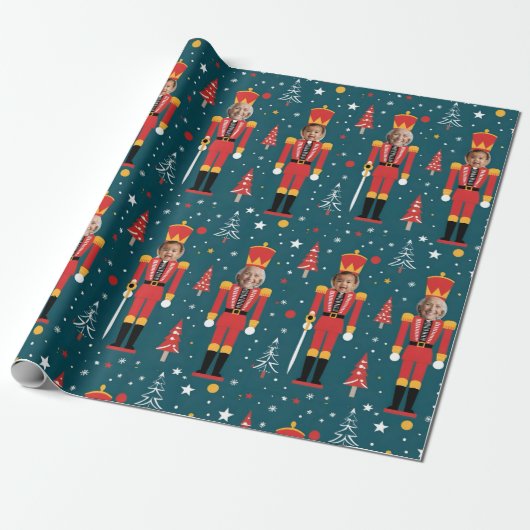 custom photo nutcracker Wrapping Paper - 2 images Cadeaupapier (Uitgerold)
