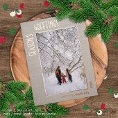 Custom Photo On Faux Jute Burlap Pattern Rose Gold Folie Feestdagen Briefkaart