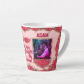 Custom Photo Online Dating Valentines Coffee  Latte Mok (Rechterhoek)