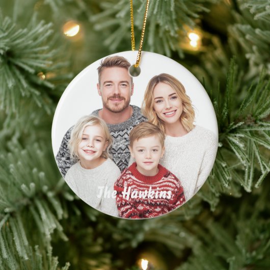 Custom Photo Ornament for Families | Family Name (Boom)