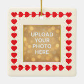 Custom Photo Ornament – Red Heart Frame (Achterkant)