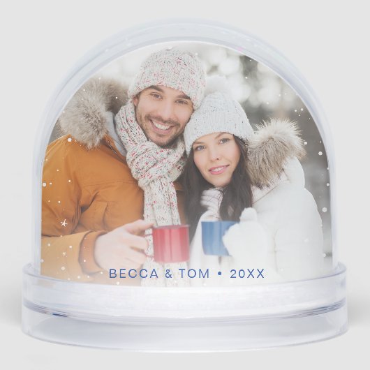 Custom Photo Our First Christmas Snow Globe Sneeuwbol (Voorkant)