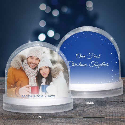 Custom Photo Our First Christmas Snow Globe Sneeuwbol