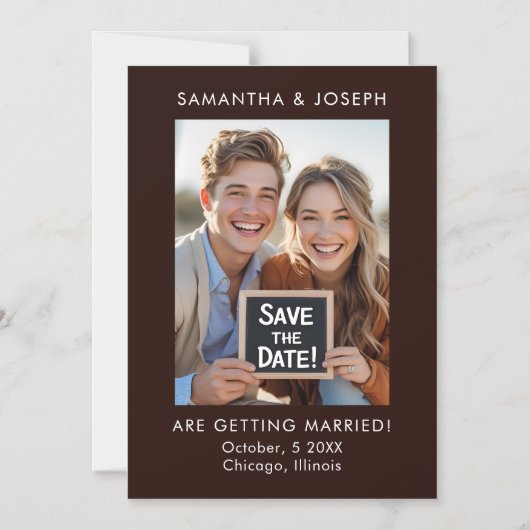 Custom Photo Outdoor Casual Wedding Save the Date Magnetische Uitnodiging (Voorkant)