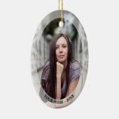 Custom Photo Oval White Frame Christmas Ornament (Rechts)