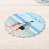 Custom Photo Paper Coaster Text Your Family Foto Kartonnen Onderzetters (Gekanteld)