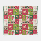 Custom Photo Patchwork Traditionele Kerst Fleece Deken (Voorkant (Horizontaal))