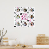 Custom Photo Pattern Daughter Birthday Poster (Keuken)
