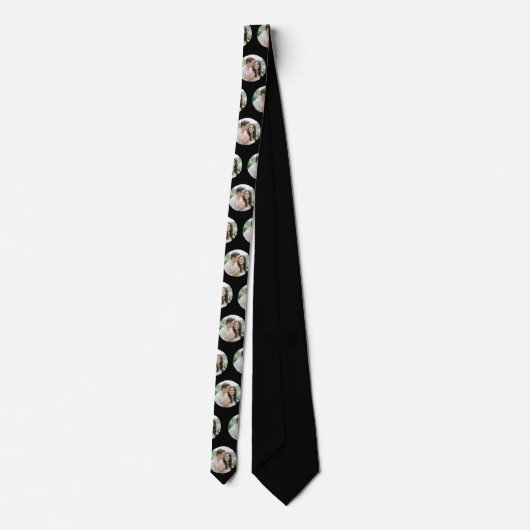 Custom Photo Pattern Wedding Tie, Personalised  Stropdas (Achterkant)