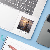Custom Photo Personalized Custom-Cut Vinyl Sticker (Laptop met iPhone)